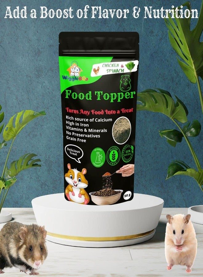 WiggleBoo Magical Hamster Food Topper || Joy of Best Taste || Chicken & Spinach Flavour || Grain Free & Protein Rich || Natural Dewormer || 50g - Image 2